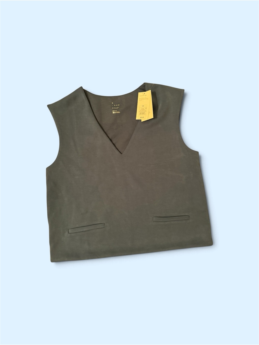 a new day blue V-Neck Sleeveless Tank Top